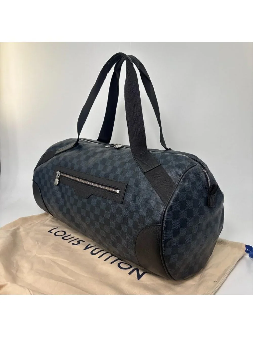 Louis Vuitton Damier Cobalt Match Point Polochon Boston Bag